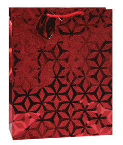 228250-EC Vrećica L metalik s gliterima crvena 26x32,4x12,7cm P12/144