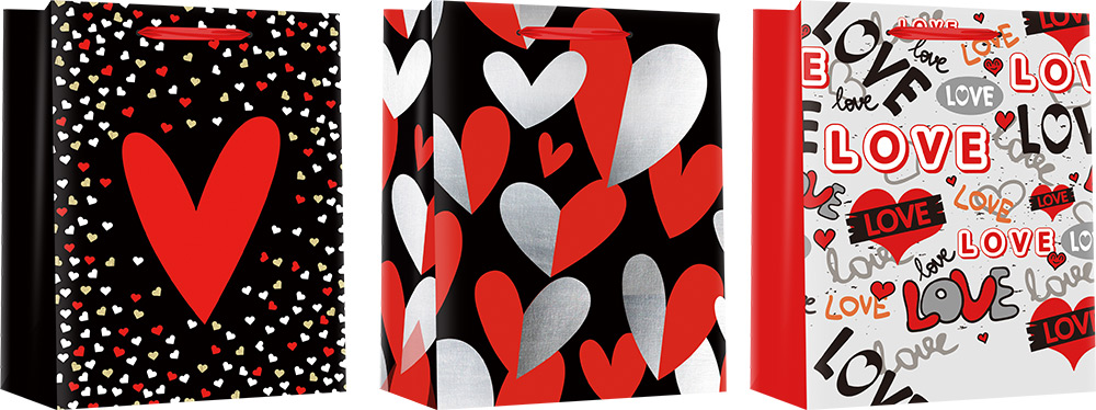 229268-EC Vrećica M hearts sjaj sort1 17,8x22,9x9,8cm 71305 P12/288