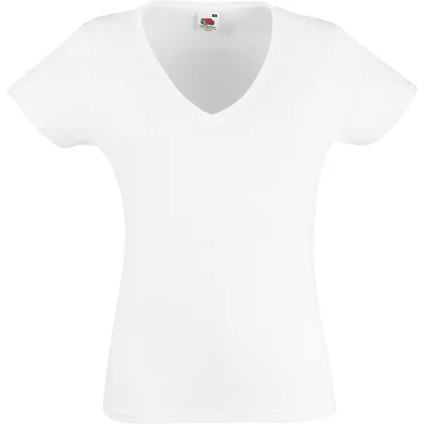 230557-EC Majica FOL T-shirt KR Lady-fit Valeuw. V-neck 165g bijela 2XL P36