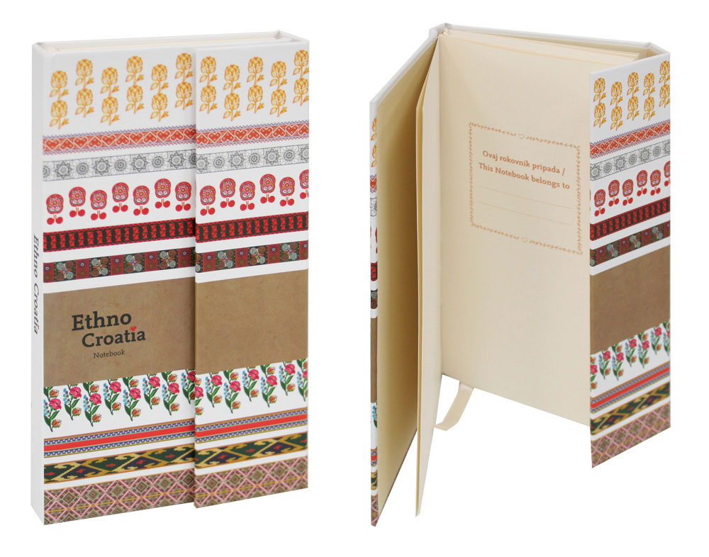 230789-EC Rokovnik s magnetom Ethno Croatia motivi bijela P1/16