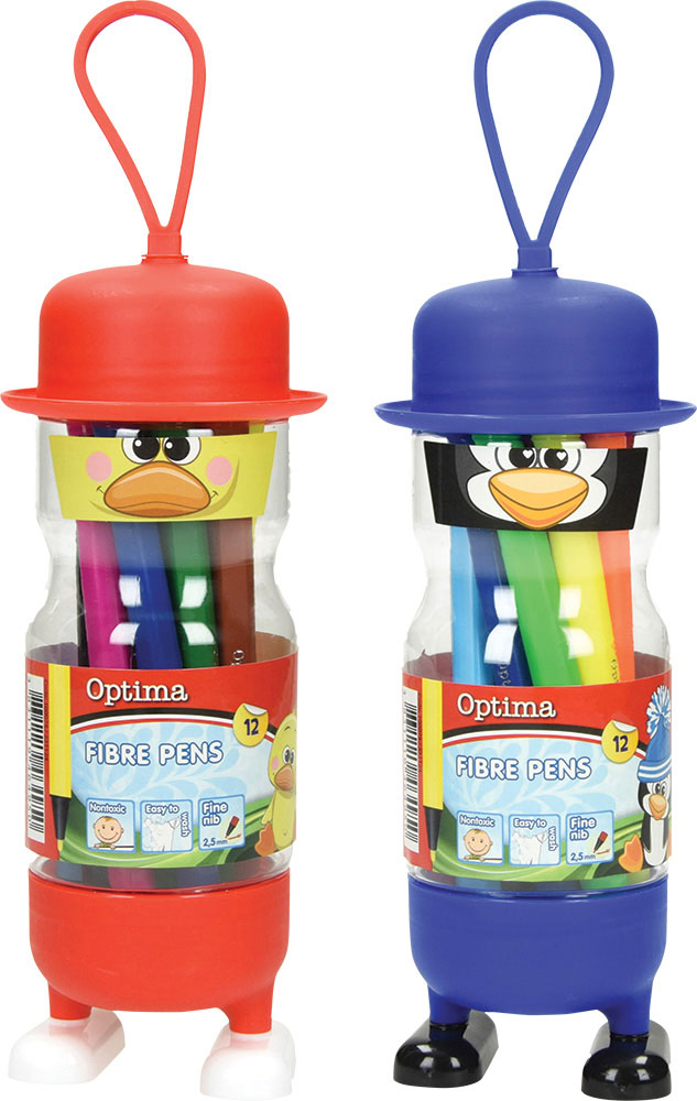 231124-EC Flomasteri 12/1 OPTIMA PP kutija plava/crvena 100074 P8/128