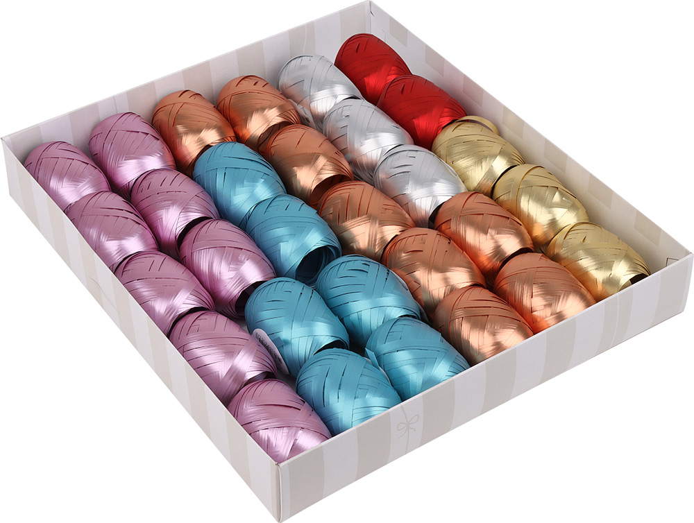 231251-EC Traka 5mmx10m (jaje), metalik mat, mix 6 boja od 30 kom u kutiji P30/660