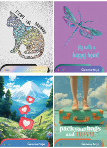 232065-EC Bilježnica Geometrijska STREET GOLD MIX CURE  P20/160