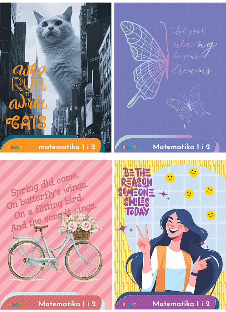 232080-EC Bilježnica Matematika 1 i 2 STREET GOLD MIX CURE  P20/120