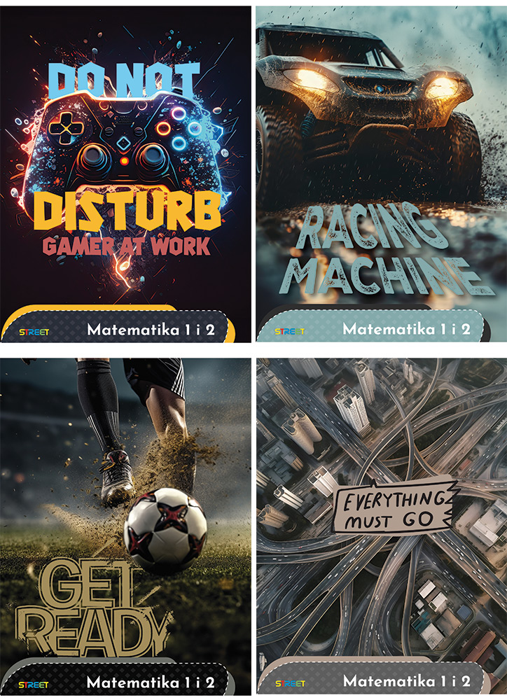 232081-EC Bilježnica Matematika 1 i 2 STREET GOLD MIX DEČKI P20/120