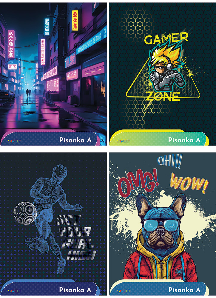 232092-EC Bilježnica Pisanka A STREET GOLD MIX DEČKI  P20/160