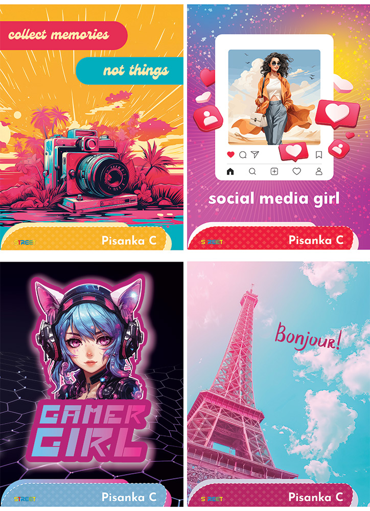 232107-EC Bilježnica Pisanka C STREET GOLD MIX CURE  P20/120