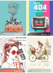 232111-EC Bilježnica Pisanka D STREET GOLD MIX CURE  P10/60