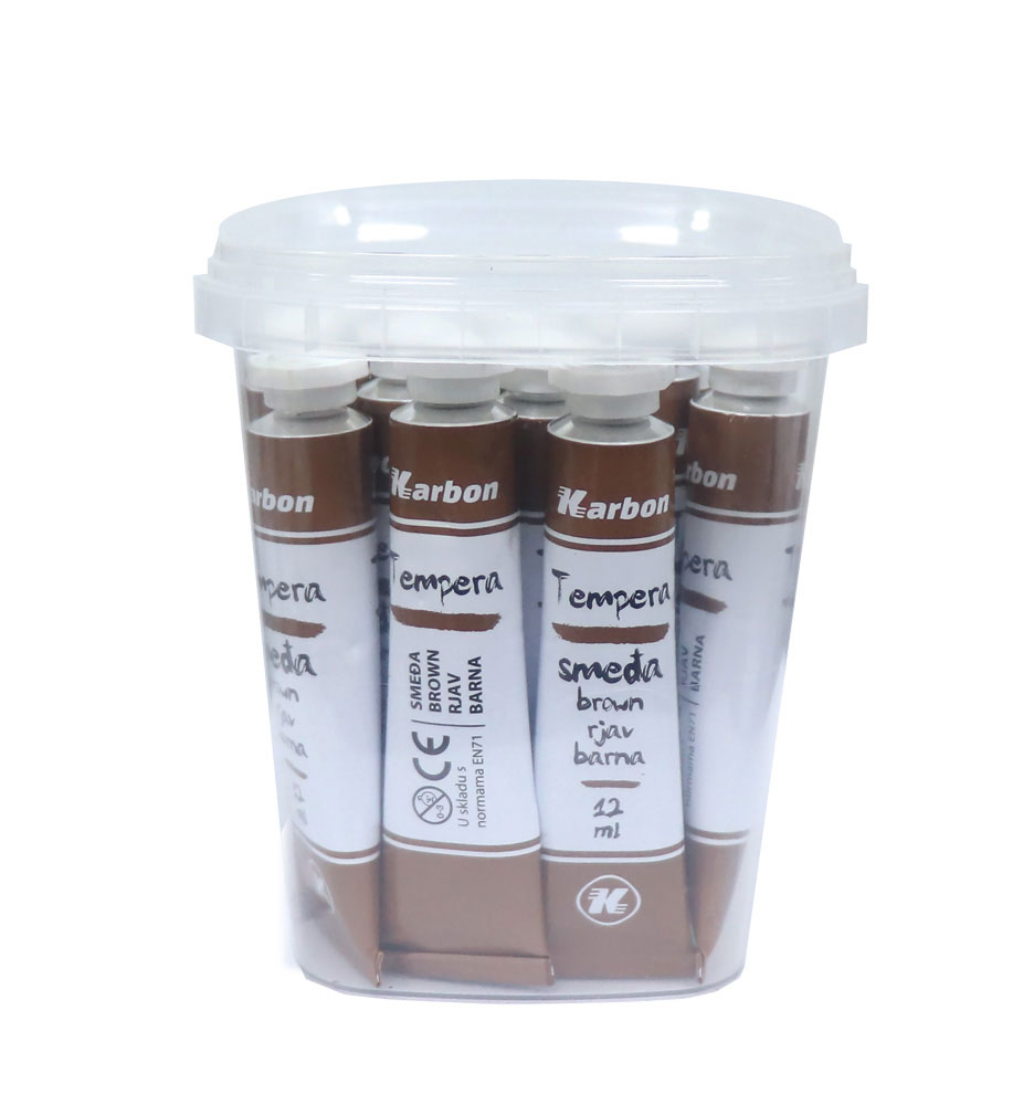 232150-EC Tempera 12 ml KARBON 15/1 u plastičnoj kantici smeđa P15/360