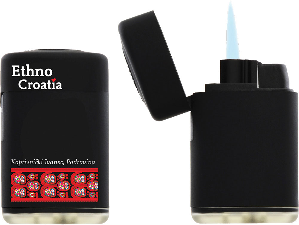 232406-EC Upaljač JET Ethno Croatia Koprivnički Ivanec crni P5/25/500