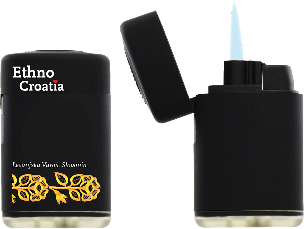232407-EC Upaljač JET Ethno Croatia Levanjska Varoš crni P5/25/500