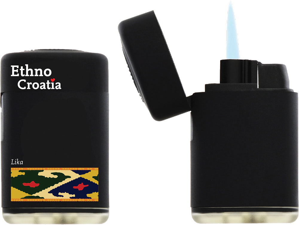 232408-EC Upaljač JET Ethno Croatia Lika crni P5/25/500