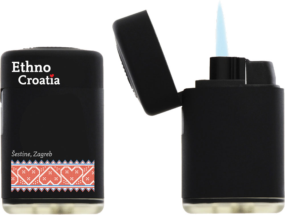 232412-EC Upaljač JET Ethno Croatia Šestine crni P5/25/500
