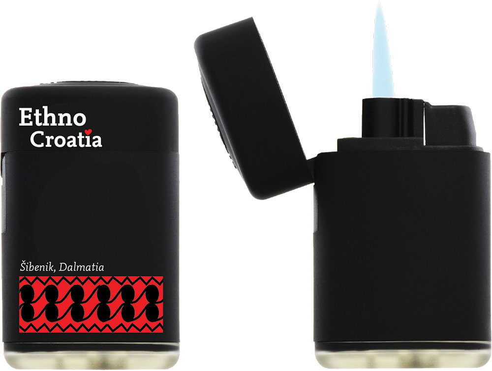 232413-EC Upaljač JET Ethno Croatia Šibenik crni P5/25/500