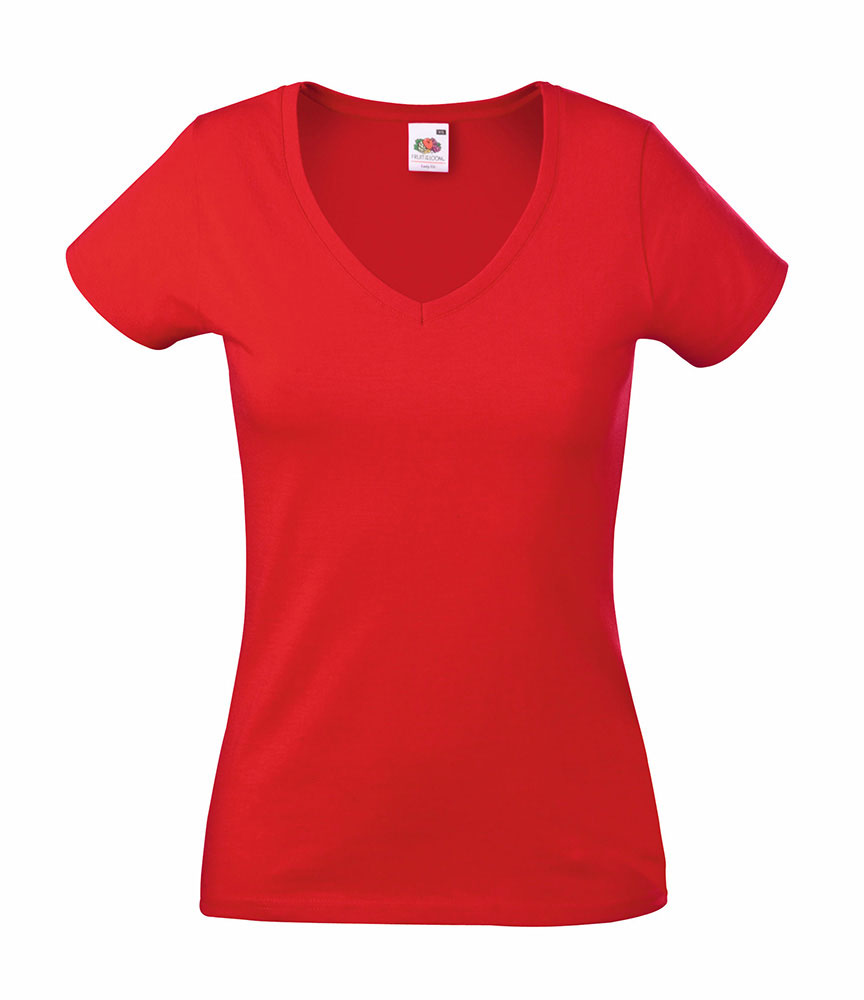 232900-EC Majica FOL T-shirt KR Lady-fit Valeuw. V-neck 165g crvena S P36