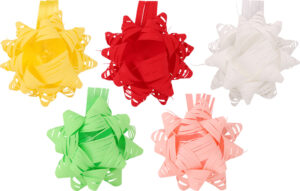 232917-EC Mašna zvjezdica samolj. rafija mat, 1/1, 6,5 cm, mix 5 boja P100/1200