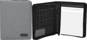 233335-EC Mapa poslovna Uppsala A5, siva, PU+tekstil, s notesom 24x19x2,5cm