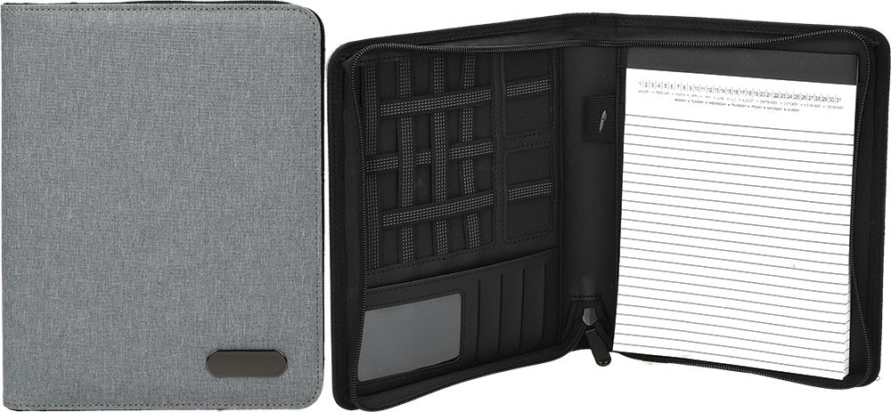 233335-EC Mapa poslovna Uppsala A5, siva, PU+tekstil, s notesom 24x19x2,5cm