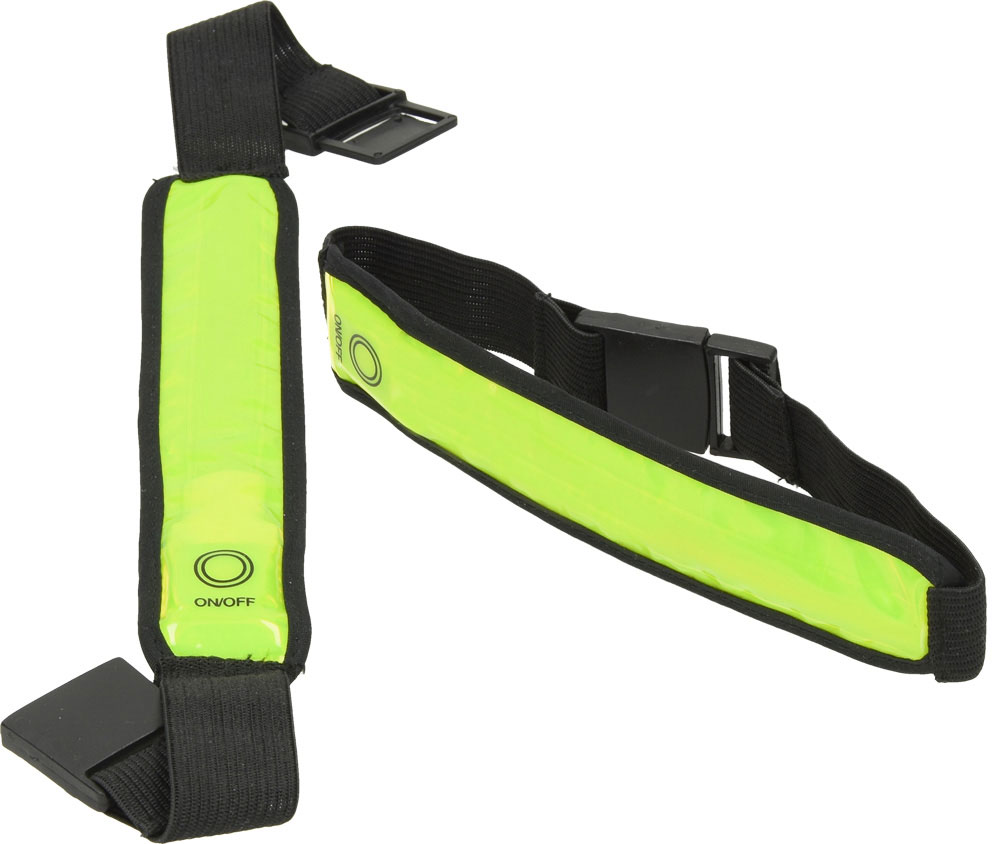 233392-EC Traka reflektirajuća za ruku žuta, s LED svjetlom, baterije uključene