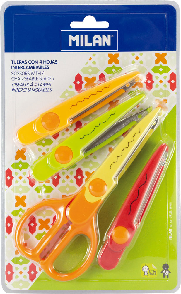 234265-EC Škare dekorativne MILAN ZIGZAG s 4 promjenjive oštrice blister P6/72