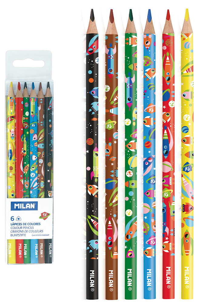 234791-EC Boje drvene  6/1 duge trokutaste MILAN Super Heroes bls P24/192