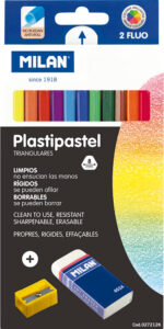 234794-EC Boje voštane 12/1 MILAN Plastipastel+šiljilo+gumica P12/96