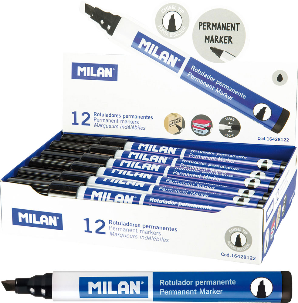 234797-EC Marker perm. MILAN 4mm kosi vrh crni P12/432