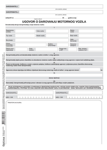 234843-EC Ugovor o darovanju motorog vozila EC-VI-37D/NCR-EUR  OPTIMA P100