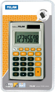 234865-EC Kalkulator MILAN komerc.džepni  150208OBL žuti u etuiu bls P15/30