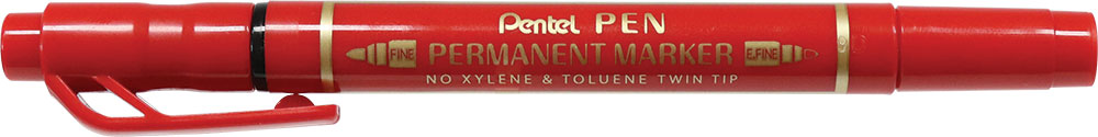 234882-EC Marker perm. PENTEL TWIN TIP N75W-B crveni P12/576
