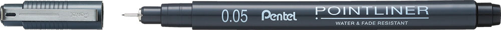 234886-EC Flomaster fineliner PENTEL 0,05 POINTLINER S20P-05A crni P12/576
