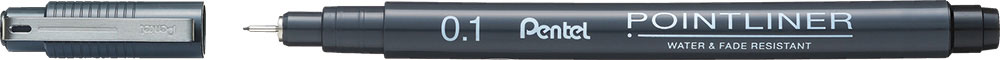 234887-EC Flomaster fineliner PENTEL 0,10 POINTLINER S20P-1A crni P12/576