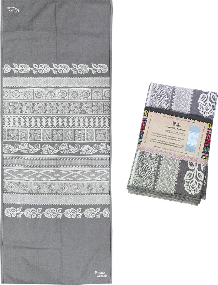 235065-EC Nadstolnjak 53x140 cm Ethno Croatia tamni