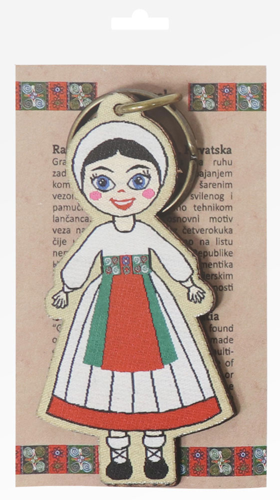 235190-EC Privjesak Ethno Croatia Ravni Kotari, od eko kože i vezene tkanine P6/96
