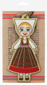 235192-EC Privjesak Ethno Croatia Istra, od eko kože i vezene tkanine P6/96