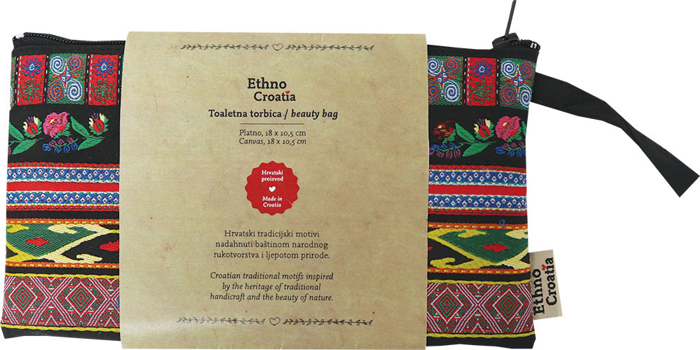 235196-EC Toaletna torbica Ethno Croatia crna P50