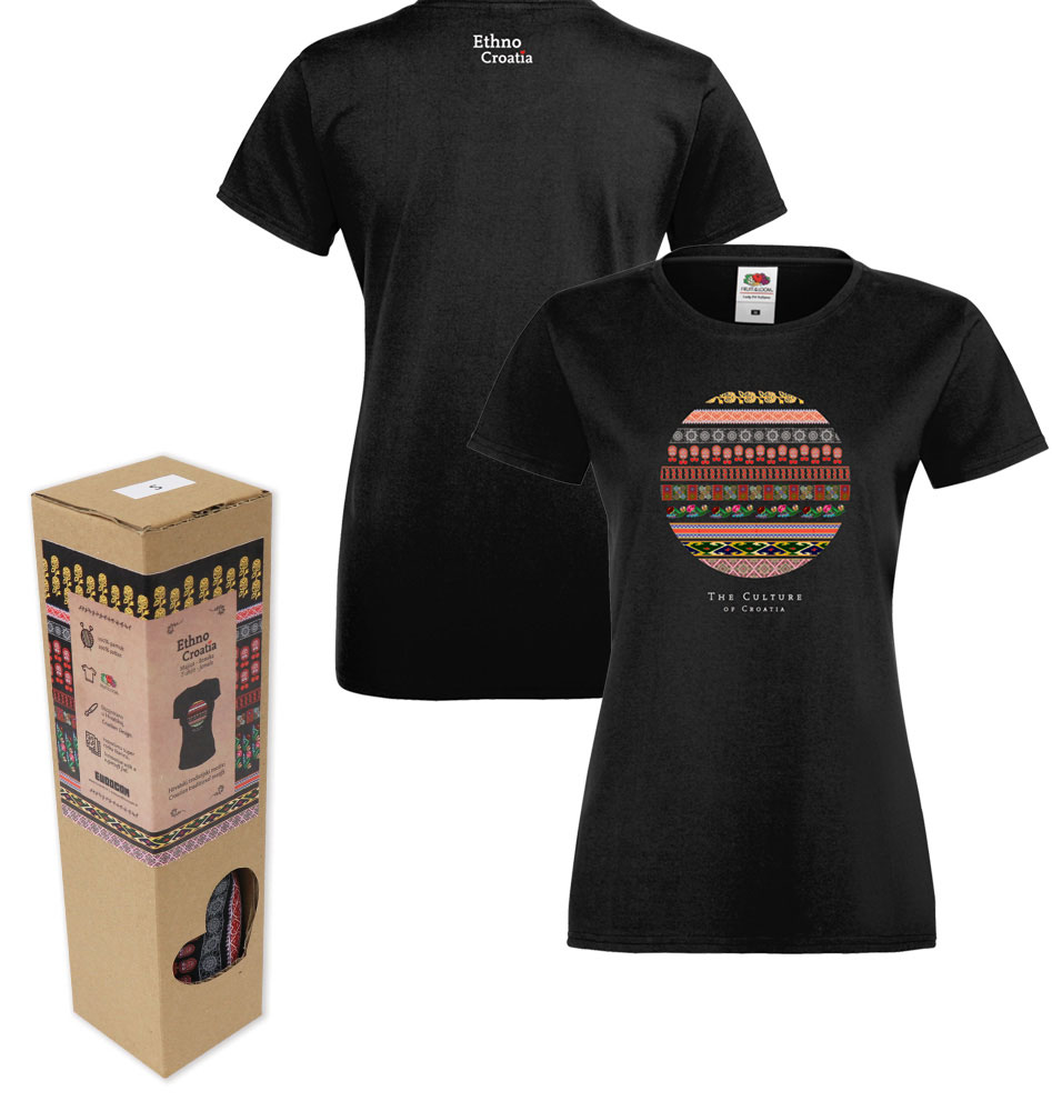 235511-EC Majica ženska Ethno Croatia KR 165 g crna XL - ekopak P15 NETTO