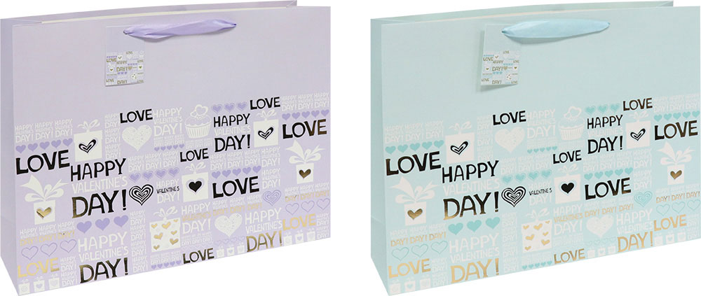 235747-EC Vrećica XL exclusive srca hot stamp folija horiz. 42x31x12 75244 P12/120