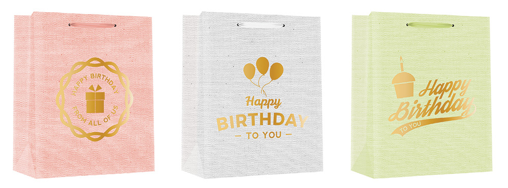 235778-EC Vrećica M rođendan hot stamp folija mat sort 2 18X23X10 75067 P12/288