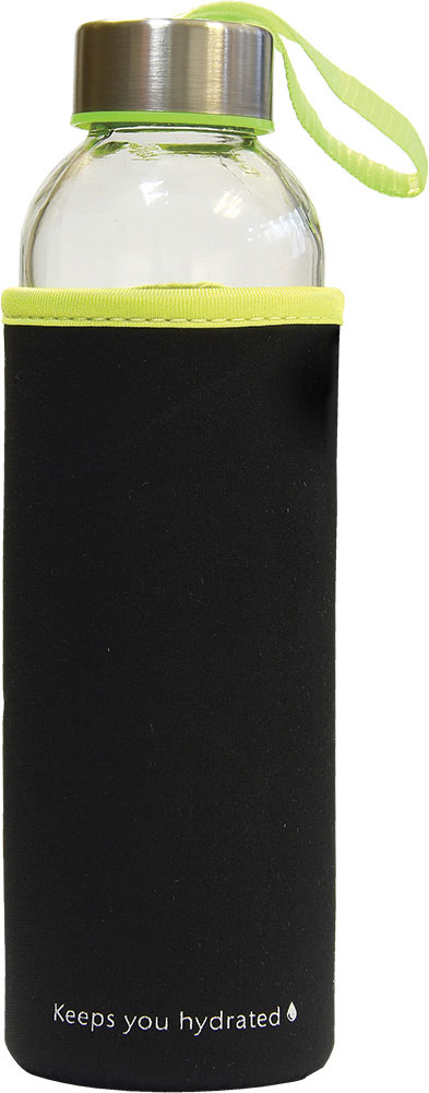 236435-EC Boca za vodu staklena Stream 500ml crno/zelena, mutno staklo P1/48