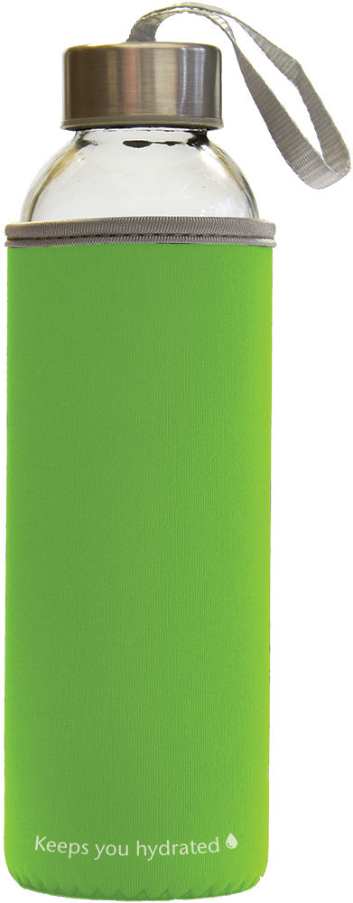 236439-EC Boca za vodu staklena Stream Color 500ml zelena/ sivi rub, mutno staklo P1/48