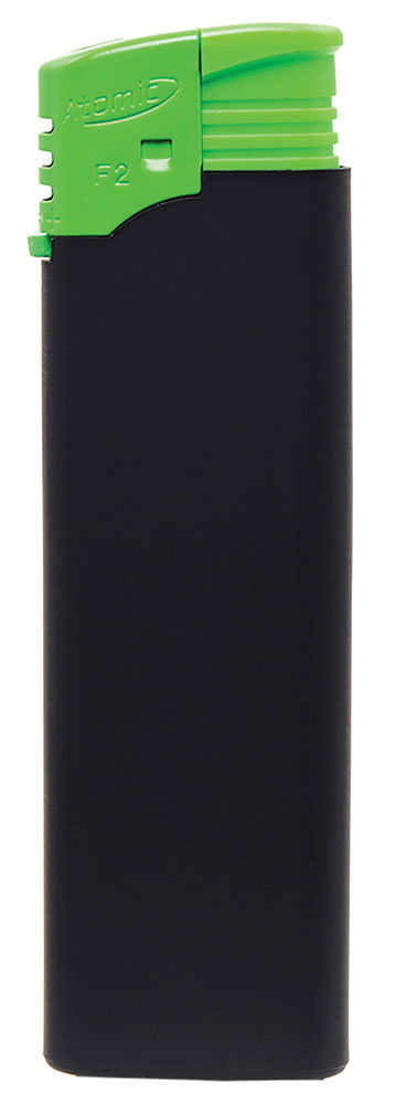 236483-EC Upaljač Atomic F2 RUBBER crno/NEON zeleni P50/1000