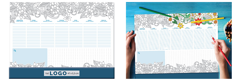 236564-EC Mapa stolna s preklopom 48L, bijeli pap.+ BOJANKA 47x34+5,5 plava P20 OG 2026