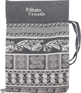 236653-EC Vrećica damast s vezicama Ethno Croatia 21x28+8 cm
