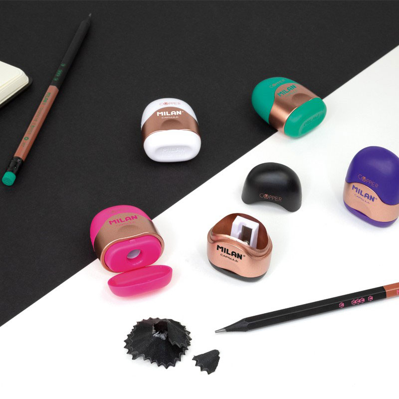 236987-EC Šiljilo plastično 1 rupa s kućištem MILAN CAPSULE Copper P24/288