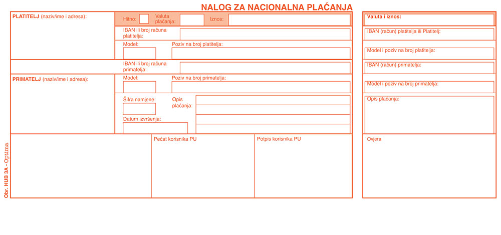 237174-EC Obrazac HUB 3A, OPTIMA, nalog za nac. pl. 3/1, A4,1+0 LASER 900/1