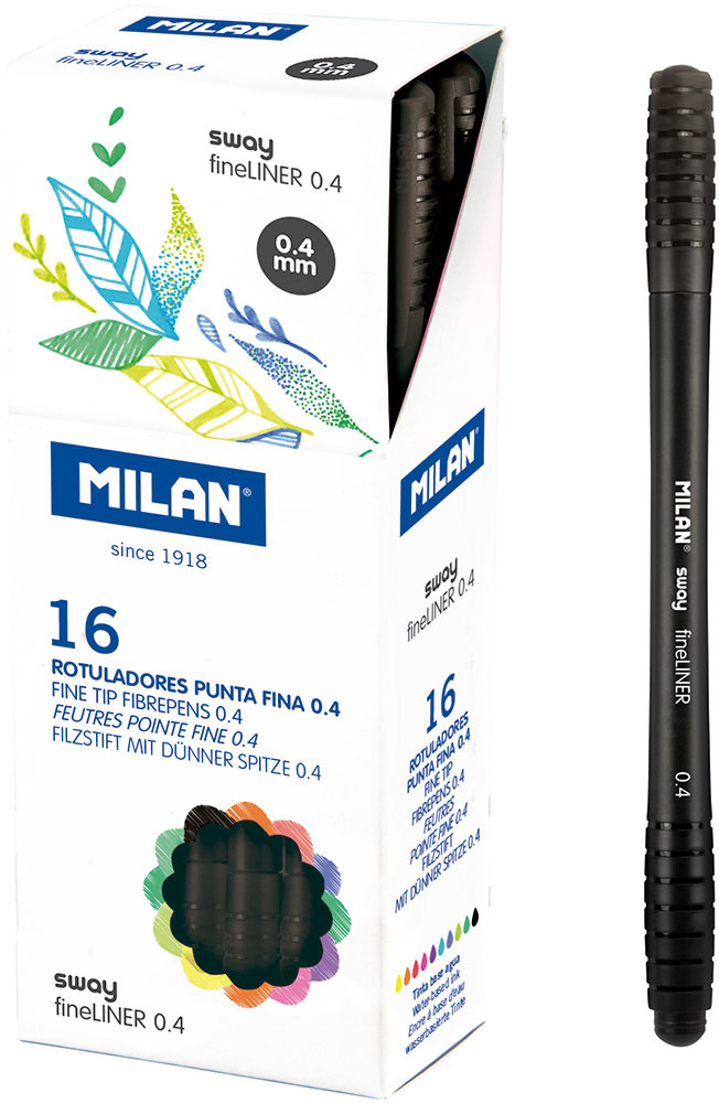 237230-EC Flomaster fineliner MILAN 0,4 SWAY crni P16/672