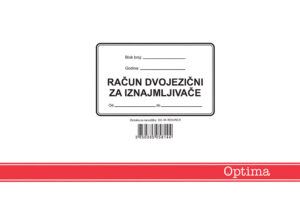 237316-EC Račun A5 dvojezični za iznajmljivače IX-RDVJ/NCR OPTIMA P10/60