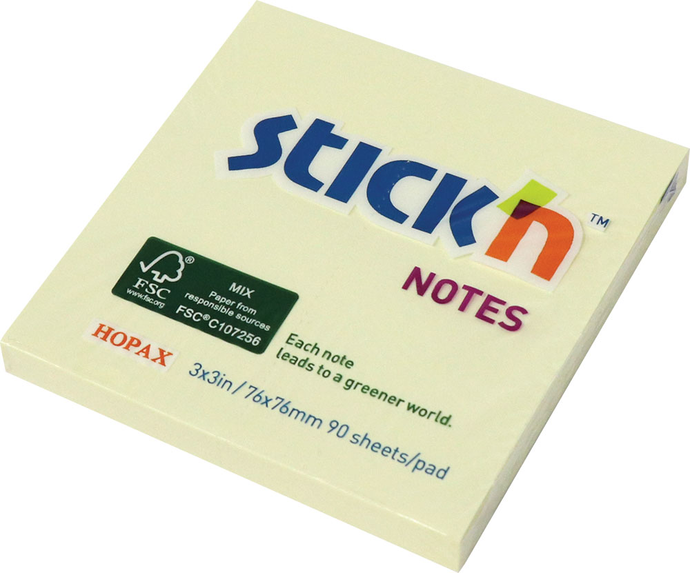 237336-EC Blok samolj. STICK'N 76x76 pastel žuti FSC 90L 21563 P12/216