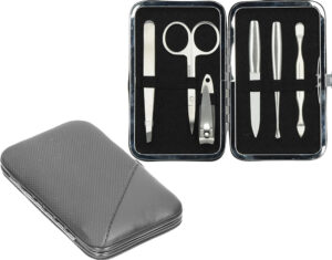 237627-EC Manikir set 6-dijelni TRIP u etuiju sivi, umjetna koža P10/100